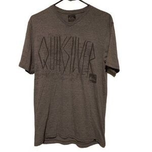 Quiksilver Slim Fit Size Medium Gray V-Neck T-Shirt